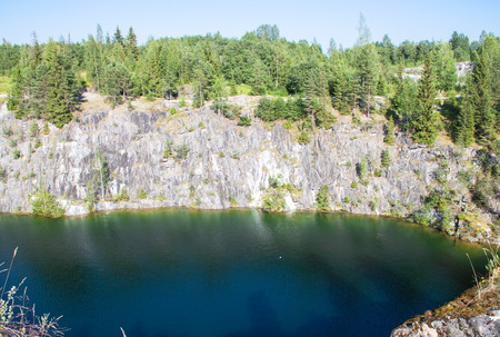 Marble Canyon Lake in the Republic of Karelia, Ruskeala