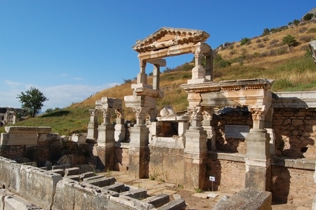 Antique city of Ephesus, Turkey. Ephesus was an ancient Greek city on the west coast of Anatolia, in the region known as Ionia during the Classical Greek period. It was one of the twelve cities of the Ionian League. の写真素材