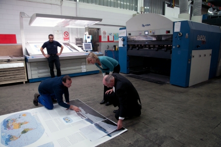 Offset print of the largest world atlas. Litorama is printing whit offset technology "Earth: Platinum Edition", the largest world atlas published by the Australian Millennium House.のeditorial素材