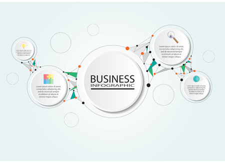 Abstract 3D digital illustration Infographic. Vector illustration can be used for workflow layout, diagram, number options, web design. Vector illustration template for brochure and business.のイラスト素材