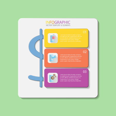 Abstract 3D digital illustration Infographic. Vector illustration can be used for workflow layout, diagram, number options, web design. Vector illustration template for brochure and business.のイラスト素材