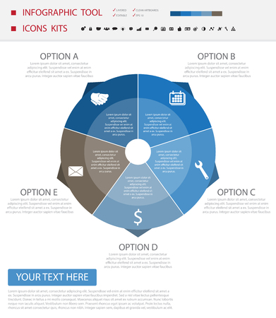 Vector circle arrows infographics set. Template for diagram, graph, presentation and chart. Business concept with options, parts, steps or processes. Abstract background.のイラスト素材