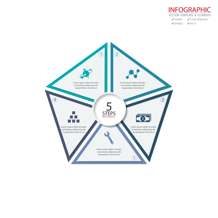 Vector circle arrows infographics set. Template for diagram, graph, presentation and chart. Business concept with options, parts, steps or processes. Abstract background.のイラスト素材