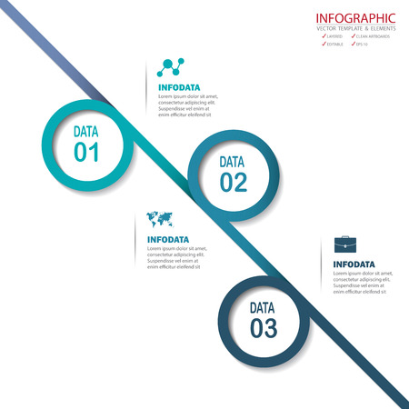 Vector circle arrows infographics set. Element infographic, template for diagram, graph, presentation and chart. Business concept with options, parts, steps or processes. Abstract background.のイラスト素材