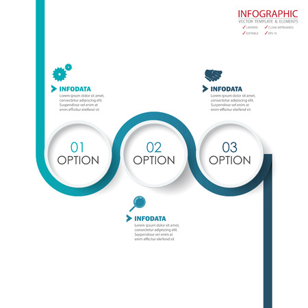 Vector circle arrows infographics set. Element infographic, template for diagram, graph, presentation and chart. Business concept with options, parts, steps or processes.のイラスト素材