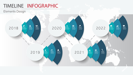Vector abstract element timeline infographics. Design for business or finance template layout, brochure, workflow, information or presentation and other. Can add infodata and icon. Abstract 3D vector.のイラスト素材