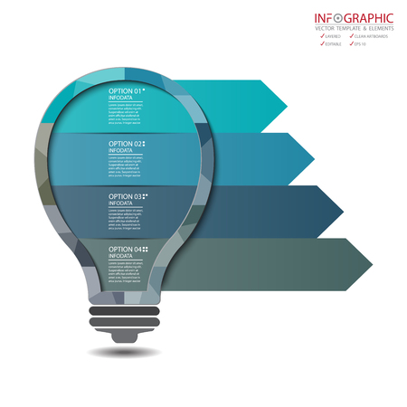Vector abstract element infographics 4 option. Design for business or finance template layout, brochure, workflow, information or presentation and other. Can add infodata and icon. Abstract 3D vector.のイラスト素材