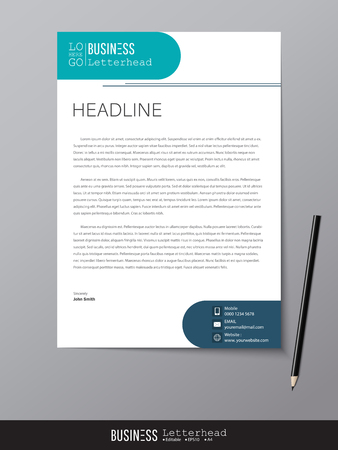 Letterhead design template and mockup minimalist style vector. Design for business or letter layout, brochure, template, newsletter, document or presentation and other.のイラスト素材