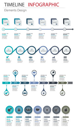 Vector abstract element infographics set timeline. Design for business, finance template layout, workflow, timeline, information, presentation and other. Abstract infographics 3D vector bundle.のイラスト素材