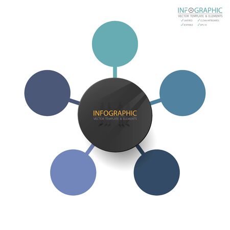 Vector abstract element infographics 5 step. Design for business finance template layout, brochure, workflow, information or presentation and other. Infographics timeline path. Abstract 3D vector.のイラスト素材