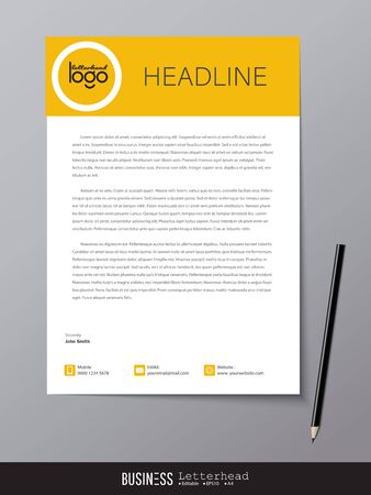 Letterhead design template and mockup minimalist style vector bundle. set design for business or letter layout, brochure, template, newsletter, document or presentation and other.のイラスト素材