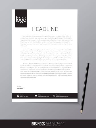 Letterhead design template and mockup minimalist style vector bundle. set design for business or letter layout, brochure, template, newsletter, document or presentation and other.のイラスト素材