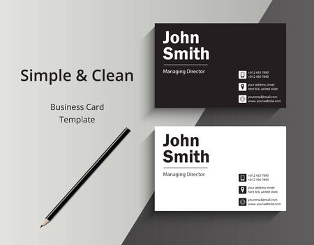 Vector modern creative and clean business card template. Personal business card with company logo. Clean flat design. Vector illustration. Business card mockup.のイラスト素材