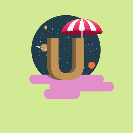 The letter of the alphabet - Uのイラスト素材