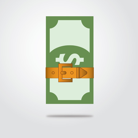 Money belt strapped to save because of the crisisのイラスト素材