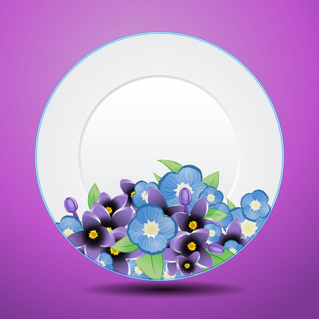 Plate patterned lilac. Vector illustrationのイラスト素材
