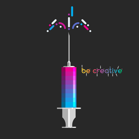 The dose of creative ideas in the syringeのイラスト素材