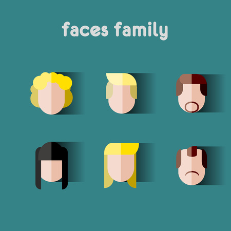 Person family. Vector simple iconsのイラスト素材