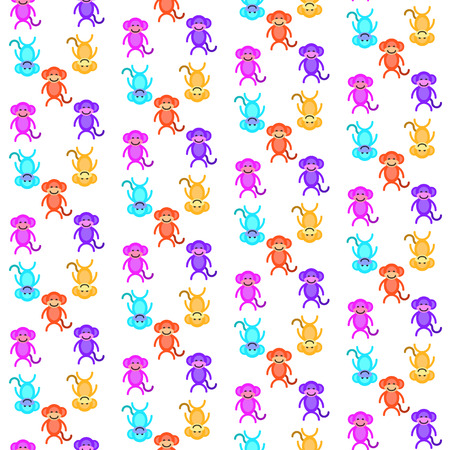 Funny monkey. Seamless pattern. Childrens backgroundのイラスト素材