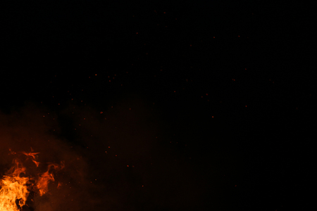 Flames on a black backgroundの写真素材