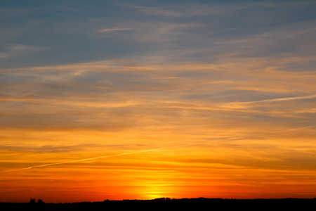 Evening sunset away from the cityの写真素材
