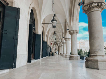 Cloth Hall Old Town, center, naturally bright photo of Krakow architecture. Travelの写真素材