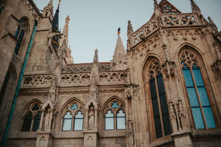 Hungary. Budapest. 12/14/2021. Fisherman's Bastion Building. Hungarian architecture, Gothic.のeditorial素材