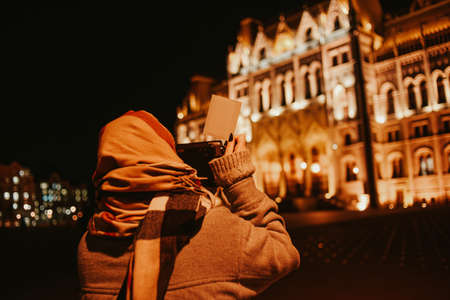 Hungary. Budapest. 12/14/2021. Hungarian Parliament building at night, night architecture of Budapestのeditorial素材