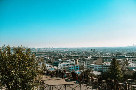 Incredibly beautiful place in Paris. Very beautiful panorama of the city of France.のeditorial素材