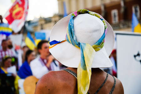 Cracow. Poland. 25/06/2022 International Peace Rally. Ukrainians ask to release defenders from Azovstal. War in Ukraine. Stay with Ukraineのeditorial素材