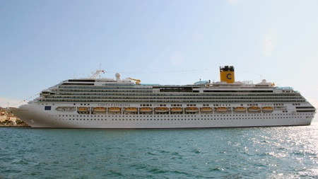 Trieste, ITA - 2 july 2011: Inauguration of the cruise ship Costa Favolosa in Trieste.のeditorial素材