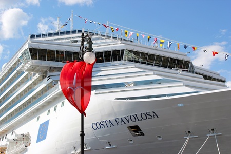Trieste, ITA - 2 july 2011: Inauguration of the cruise ship Costa Favolosa in Trieste.のeditorial素材