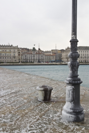 View of Trieste ice from Molo Audace のeditorial素材