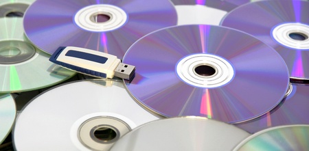 USB Pen Drive on CDs and DVDs, the innovationの写真素材