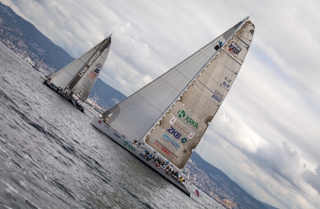 sailboats during a race in the Gulf of Trieste during Barcolana 2012のeditorial素材