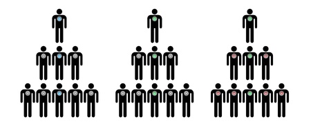 Pyramid of silhouettes men, the conquest of the summitの写真素材