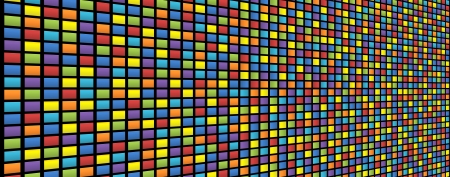 Background of colored squares arranged in a matrix with distortionの写真素材