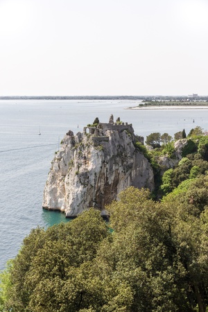 Ruins of an ancient castle in Duino, Italyのeditorial素材