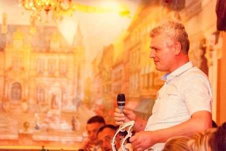 editorial reportage Last bell Lutsk 11th grade high school 14 celebration was held in Lutsk Volyn Region Ukraine, 30.05.15のeditorial素材