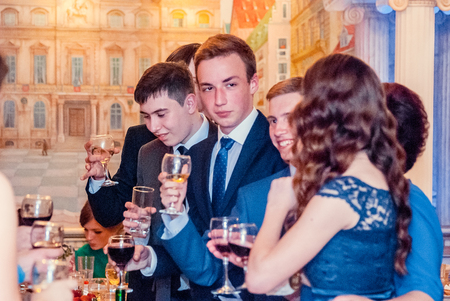 editorial reportage Last bell Lutsk 11th grade high school 14 celebration was held in Lutsk Volyn Region Ukraine, 30.05.15のeditorial素材