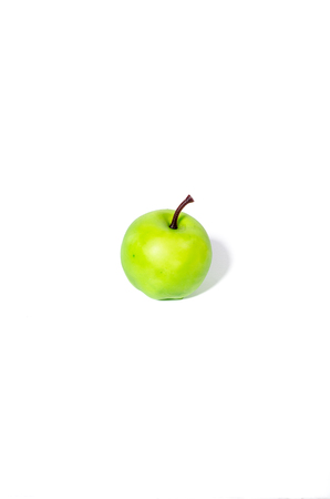 Artificial green apple on white background, clipping partの写真素材