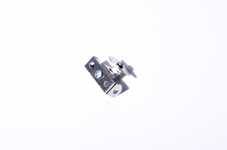 Children helicopter of metal designer with spinning propeller on theの写真素材