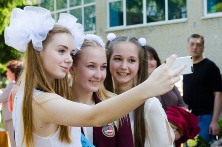 editorial reportage Last bell Lutsk 11th grade high school 14 celebration was held in Lutsk Volyn Region Ukraine, 27.05.16のeditorial素材