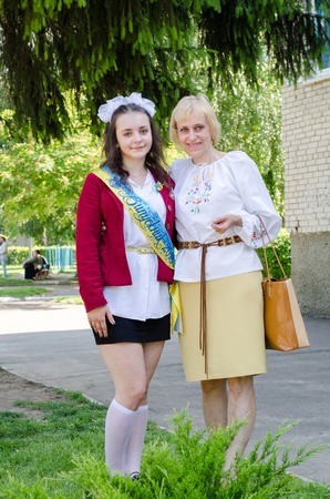 editorial reportage Last bell Lutsk 11th grade high school 14 celebration was held in Lutsk Volyn Region Ukraine, 27.05.16のeditorial素材