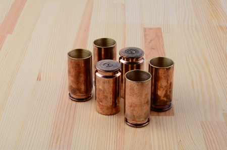 piles made of shells in the style of trench art