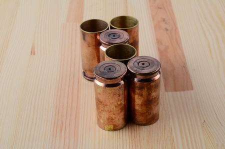 piles made of shells in the style of trench art