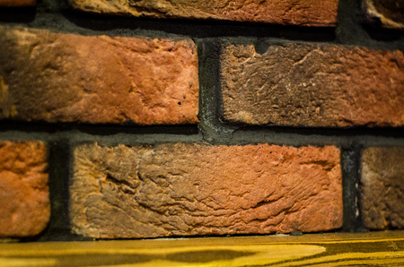 old red brickwork texture with vignette