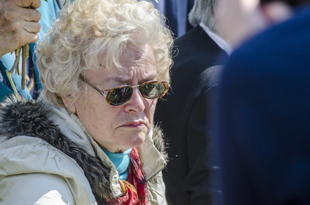 Lutsk ,Ukraine, MAY 9, 2014: Victory Day the 9th of May people columnのeditorial素材