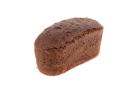 Black sliced bread. Isolated on a white background. The view from the top.