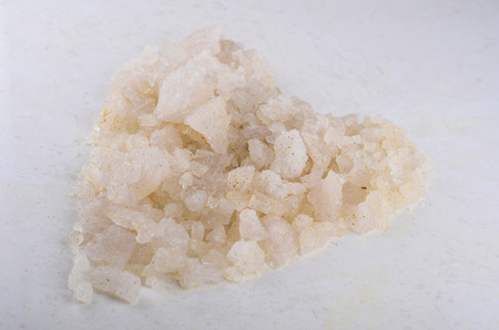 Salt on white.